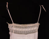 Size 4 1920s Pink Chemise - Fine Pleated Silk Full Slip with Bandeau Lace Bust - Gorgeous Authentic 20s Lingerie - Completely Hand Sewn