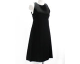 Size 8 Little Black Dress - Posh Designer 60s Sleeveless Crepe Minimalist Dress by Ferdinando Sarmi - Audrey Style Deadstock - Bust 34.5