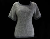 Size 8 Gray Angora Tunic with Turtleneck & Knit Skirt - 1980s Layered Sweater Dress - Boho 80s Pewter Grey Set - Bust to 35 - NWT Deadstock