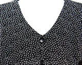 Size 6 1990s Mini Dress - Small 90s Flapper Inspired Sheath - Long Sleeve 90's Black & White Deco Bubble Print - Rampage Label - Bust 35