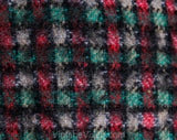 Size 4 1950s Pencil Skirt - Chic 50s 60s Shaggy Wool Plaid - Red Green Gray & Black - Terrific Secretary Style with Pocket - Waist 24.5