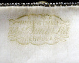 1940s White Evening Bag - Hand Beaded Formal Purse with Cornucopia Motif - 40s 50s Handbag - Icy Pastel Blue & Pink - Horn of Plenty - 48121