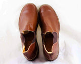 Size 9 Men's Shoes - 1950s Mens Chestnut Brown Leather Slip On Dress Shoe - Almost Mod 50s 60s Size 9 Gentlemen's Shoe - NOS Deadstock