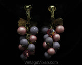 1950s Grapes Necklace & Earrings - Pink and Purple Bauble Clusters by Park Lane - Two Tone 50s Demi Parure - Pastel Spring Chic - 50578