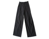 Size 0 Black Cotton Pants - Designer YSL Yves Saint Laurent Tailored Utility Trousers - 1980s Wide Leg Casual Chic - Has Pockets - Waist 23