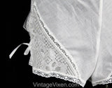 XS Antique Inspired Tap Panty Bloomer - Pretty 1980s Retro Lingerie - Edwardian Style Panties - Size 2 Cotton & Handwork - Hip 34 - 50785