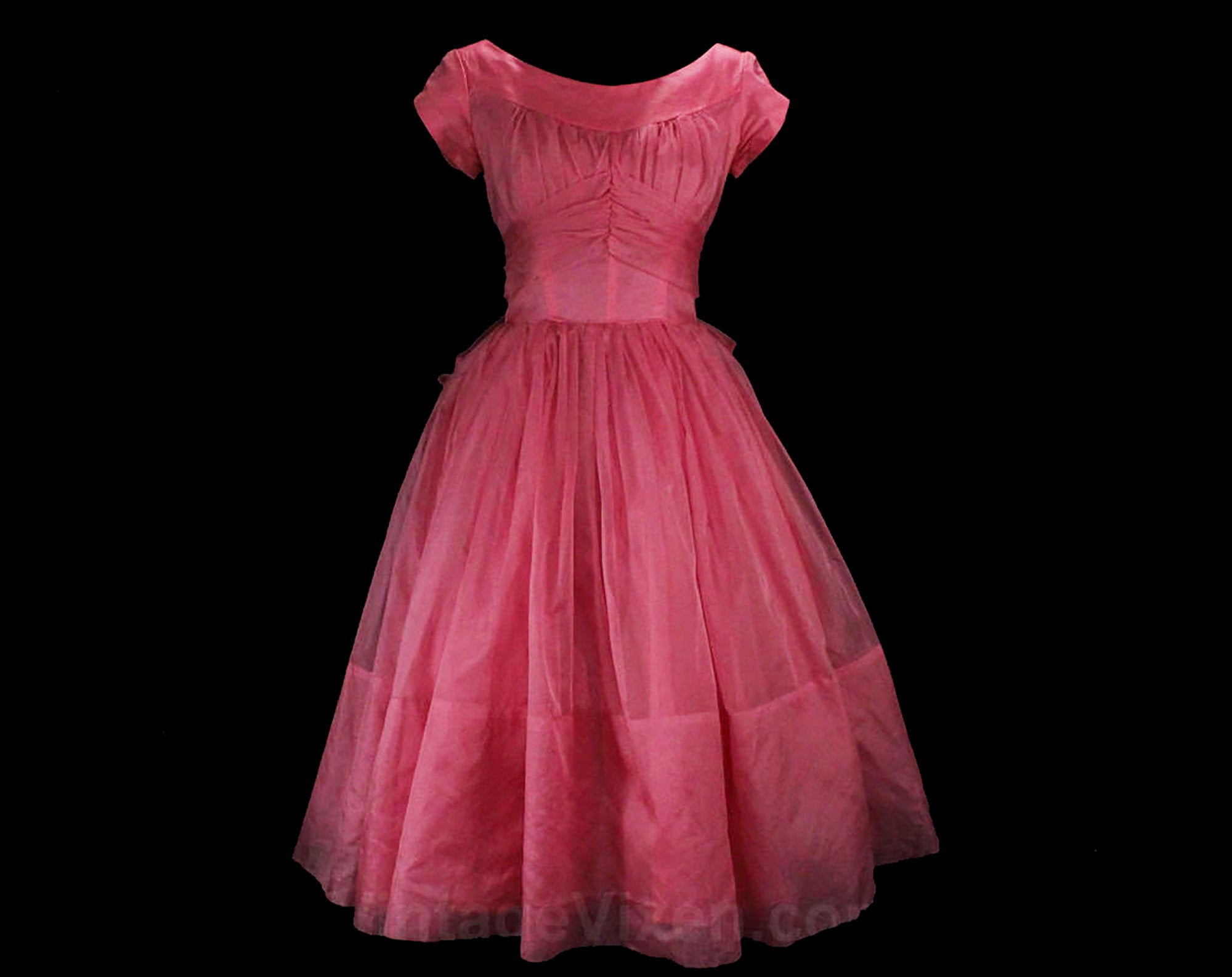 Size 4 Pink Pin-Up Dress - 1950s Cocktail Party Frock - 50s 60s Fit & Vintage Vixen Clothing Size 4 Pink Pin-Up Dress - 1950s Cocktail Party Frock - 50s 60s Fit & Vintage Vixen Clothing