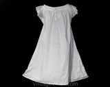 Size 12 Antique Nightgown - Charming Victorian Edwardian 1890s 1900s White Cotton Chemise - Medium Short Sleeve - All Hand Sewn - Bust 38