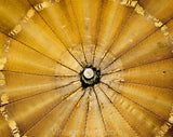 1910s Brown Umbrella - Mocha & Metallic Gold 10s 20s Parasol - Rayon Brocade with Bamboo Shaft and Clear Lucite Handle - Beautiful Style