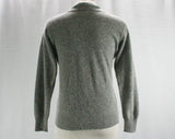 Size 10 Fuzzy Pullover - 1940s Style Gray Angora Sweater - Medium 80s Liz Claiborne Grey Knit Top - Sweater Girl Style - Bust 36.5 - 42087