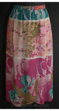 Size 2 Purple Skirt - Lush Lavender & Teal 1980s Tropical Wrap Skirt - 80s Boho Resort Chic - Waist 24 - XS - Bohemian Summer - 34567