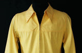 Men's Medium Rayon Windbreaker - Yellow 1960s Jacket with Very 40s Look - Jack Nicklaus Weatherflight - Cold Rayon - Metal Zip & Buckles
