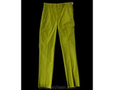 Men's Small 60s Pants - Mod Men 1960s Goldenrod Yellow Tailored Trouser - Straight Leg - NOS NWT Deadstock - Waist 31 - Inseam 37.5 Tall