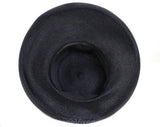 1950s Navy Wide Brim Hat - Chic Dark Blue Faux Straw with Tulle & Goldtone Leaves - Spring Summer Millinery 50s Cartwheel Picture Hat