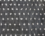 1930s Kitchen Curtain Panel - Authentic 30s White Cotton Chenille Cheesecloth with Red Tassel Fringe Trim - As Is - Quaint Country Home Chic