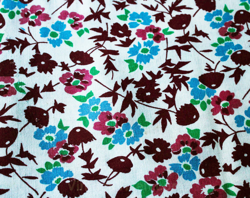 1930s Feedsack Fabric - Three Full Sacks - Each 37 x 41 Inches Yardage - 30s Grain Sack Panel Lot - Deco Floral Cotton Blue Pink Green Red