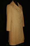 Size 10 Beige Coat - Chic 1960s Wheat Tweed Car Coat - Mod - Tailored Classic 60s Double-Breasted Overcoat - Fall - Bust 38 - 33686-1