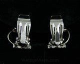 Old Fashioned Telephone Jewelry - 1950s Novelty Pin & Earrings - Rhinestones - Receptionist Look - Secretary Style - Glam - Sparkly -42427