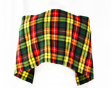 Red Yellow Green Plaid Scarf - 1950s 60s Tartan Artisan Style Woven Wool - Large Rectangle with Self Fringe - Fall Winter Cozy Coat Scarf