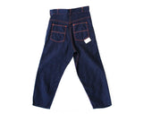 Size 000 1950s Denim Capri Pants - XXXS Authentic 50s Classic Pedal Pushers - Dark Blue Indigo Cotton - Pin Up Girl NWT Deadstock - Waist 24