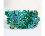Terrific 50s Turquoise Art Glass Coil Bracelet - Spring - Summer - Robins Egg Blue - 1950s - VLV - Rockabilly - Blue - Mid Century - 40240-1