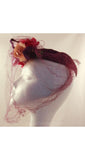 40s Hat - Wonderful 1940s Purple Veiled Millinery with Floral Nosegay & Netting - Charming Spring Flowers - 40's World War II Era with Veil