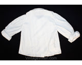 Child's 1950s White Cotton Blouse with Edwardian Appeal - Size 8 10 Girls Dress Shirt - Button Front Cotton - 50s NWT Deadstock - Bust 29.5