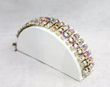 Fiery Orange Rhinestone Bracelet with Pastel Aurora Borealis Tints - Beautiful 1950s 60s Evening Jewelry - 1960s Formal Glamour - 50455