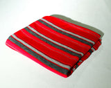 50s 60s Red Striped Jersey Knit - 1.66 Yards x 34.5 Inches Wide - Cute 1950s Scarlet & Gray Stripes - For Blouses Tops Sexy Sweater Girl