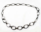 Antiqued Silver Chain Link Belt - Size 6 to 14 - Small Medium Large - Chic Modernist 1960s Design - Pewter Gray Metal - Deadstock Chainlink