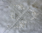 Exquisite Antique Square Tablecloth - 1900s Victorian Linens Padded Satin Stitch Flower Embroidery & Drawnwork - Beautiful Fine Sheer Cotton