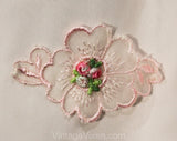 Large 1950s Pink Half Slip - Sweet Fancy Lingerie with Original Tag - 50s 60s Femme Flowers Lace & Ribbon - Spring Deadstock - Waist to 34