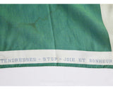 Christian Dior Telegram Scarf - Bottle Green Cotton Chameleon Cloth - Sending You Friendship Affection Tenderness - Hand Rolled Hems