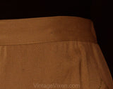 Size 8 1940s Gabardine Skirt - Beautiful Cocoa Brown Wool Gab 40s Deadstock Wrap Style - WWII Era with Metal Studs & Satin Grapes - Waist 27