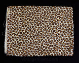 Leopard Faux Fur Fabric Pillow Case - 1950s 1960s Bachelorette Pad Decor - Single Pillowcase Cover - Brown Animal Novelty Print - Raw Edge