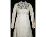 Size 8 Wedding Dress - Jane Austen Style 1960s Satin Bridal Gown - Pearls & Lace - Priscilla of Boston - Size Small - Bust 34.5 - 32790-1