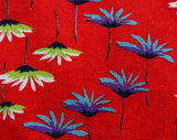 2T Girls Twirly Dress - Red Daisies Toddler Baby Outfit - 50s 60s Sleeveless Cotton Dress - Lime Blue Purple - Rick-Rack Trim - Chest 25