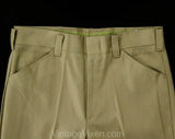Men's Medium 60s Pants - Mod Late 1960s Khaki Brown Tailored Pant - Boot Cut Flare Leg Trouser - Savoy Deadstock - Waist 32 - Inseam 36