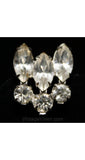 Vintage 1950s Rhinestone Exclamation Earrings - Clear Glass 50s Screw Backs - Grammar Glamour - Cocktail Hour Style - Screwbacks - 36440-1