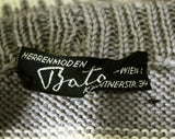Men's Medium Ski Sweater - 1950s Mens Pullover - Gray & Ivory Fair Isle Wool - 50s Artisan Made Knit - Germany European Label - Chest 44