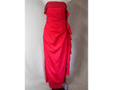 Size 8 Pink Marilyn Dress - Sexy 1990s Fuchsia Strapless Evening Gown - 90s Formal Dress - Glam Bombshell Look - 50s Inspired Glamour
