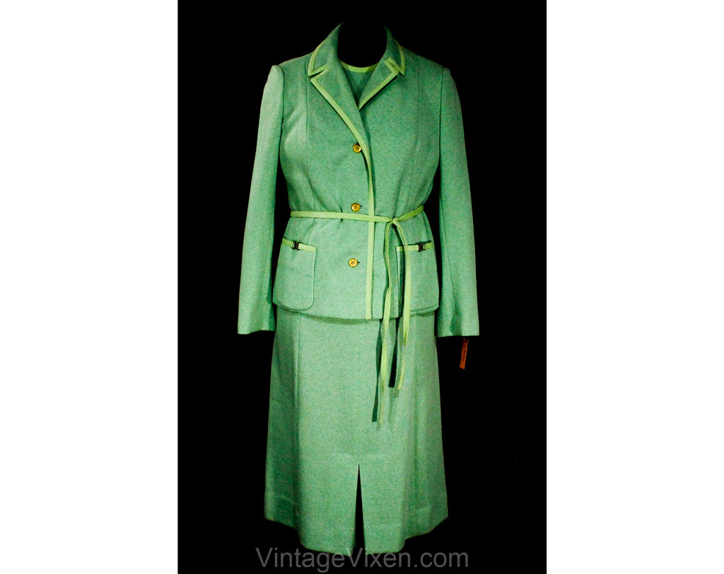 Size 12 Mint Green Dress & Jacket Set - 1960s Short Sleeve Spearmint S Vintage Vixen Clothing Size 12 Mint Green Dress & Jacket Set - 1960s Short Sleeve Spearmint S Vintage Vixen Clothing