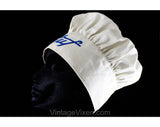 1940s Chef's Hat - Hotstuf Kitchen Cook Cotton Workwear Cap - Authentic 40s 50s Kitsch Hot Stuff - White Blue Utility Retro Lettering