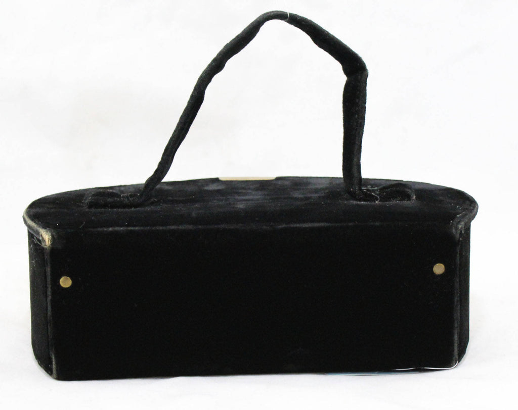 1930s Couture Black Velvet Handbag