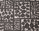 50s Mid Century Rayon Fabric - 1 Yard x 45 Inches - 1950s 60s Gray White & Black Leafy MCM Print - Sheer Stylized Leaves Yardage - Kress