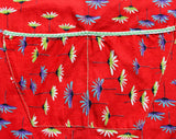 2T Girls Twirly Dress - Red Daisies Toddler Baby Outfit - 50s 60s Sleeveless Cotton Dress - Lime Blue Purple - Rick-Rack Trim - Chest 25