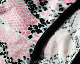 XS Small 70s Panties - 1970s Pink Black Snake Skin Bikini Brief - Novelty Animal Print Underwear - Ladies Size 000 Girls 12 to 14 - 70's NWT