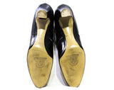 As Is Deco 1920s Shoes with Cutwork - Size 5.5 Authentic 20s 30s Black Leather Pumps - Cutouts & Triangle Open Sides - Rare NOS Deadstock