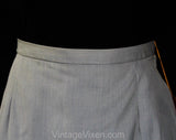Size 10 1950s Tailored Skirt - 50s 60s Slate Blue Cotton Chambray Pencil Skirt with Double Kick Pleat - Waist 28.5 - NOS Deadstock NWT