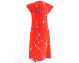 Size 6 Red Avant Garde Dress - 1980s Glamour Girl Top & Flutter Skirt - Asymmetric Wrap Style Hem - Postmodern Spectrum Print - Waist 25.5
